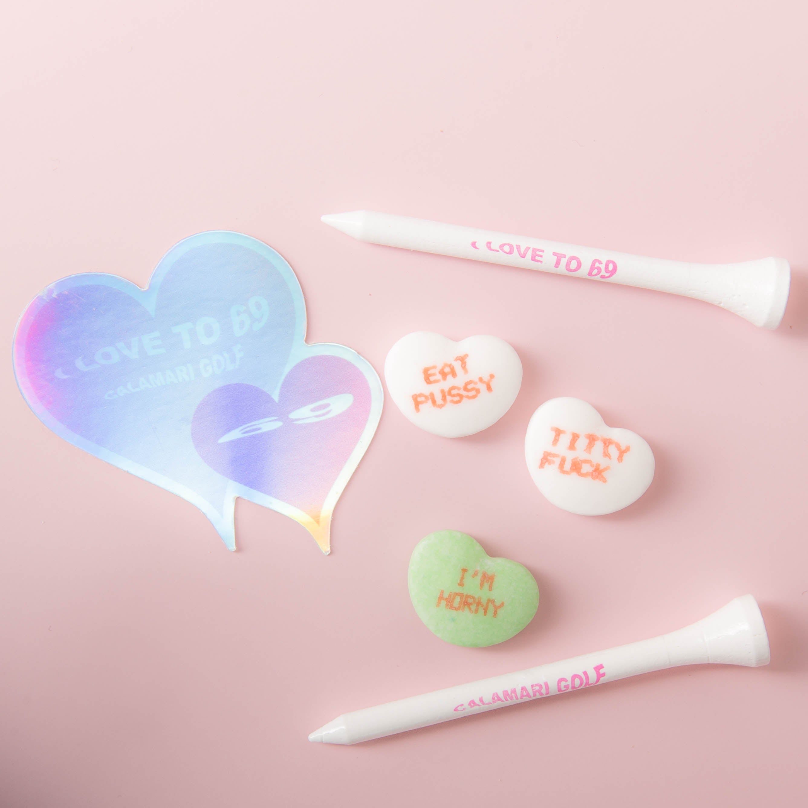 Calamari Snappers™ 2 3/4 "I LOVE TO 69" Golf Tees