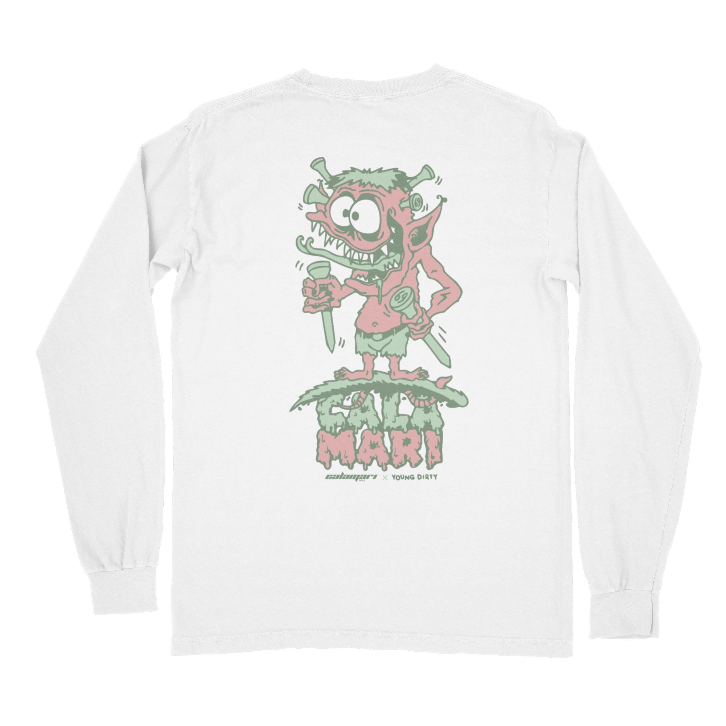 Calamari Golf “DIRTY TSHIRT” Long Sleeve - WHITE